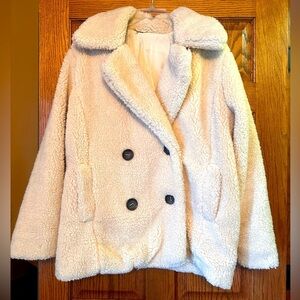 Free people cream teddy coat